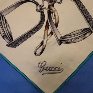 Gucci Vintage Equestrian Theme Seta Silk Scarf 34" Square